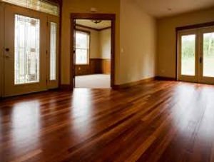 Cleaned hardwood floor interior